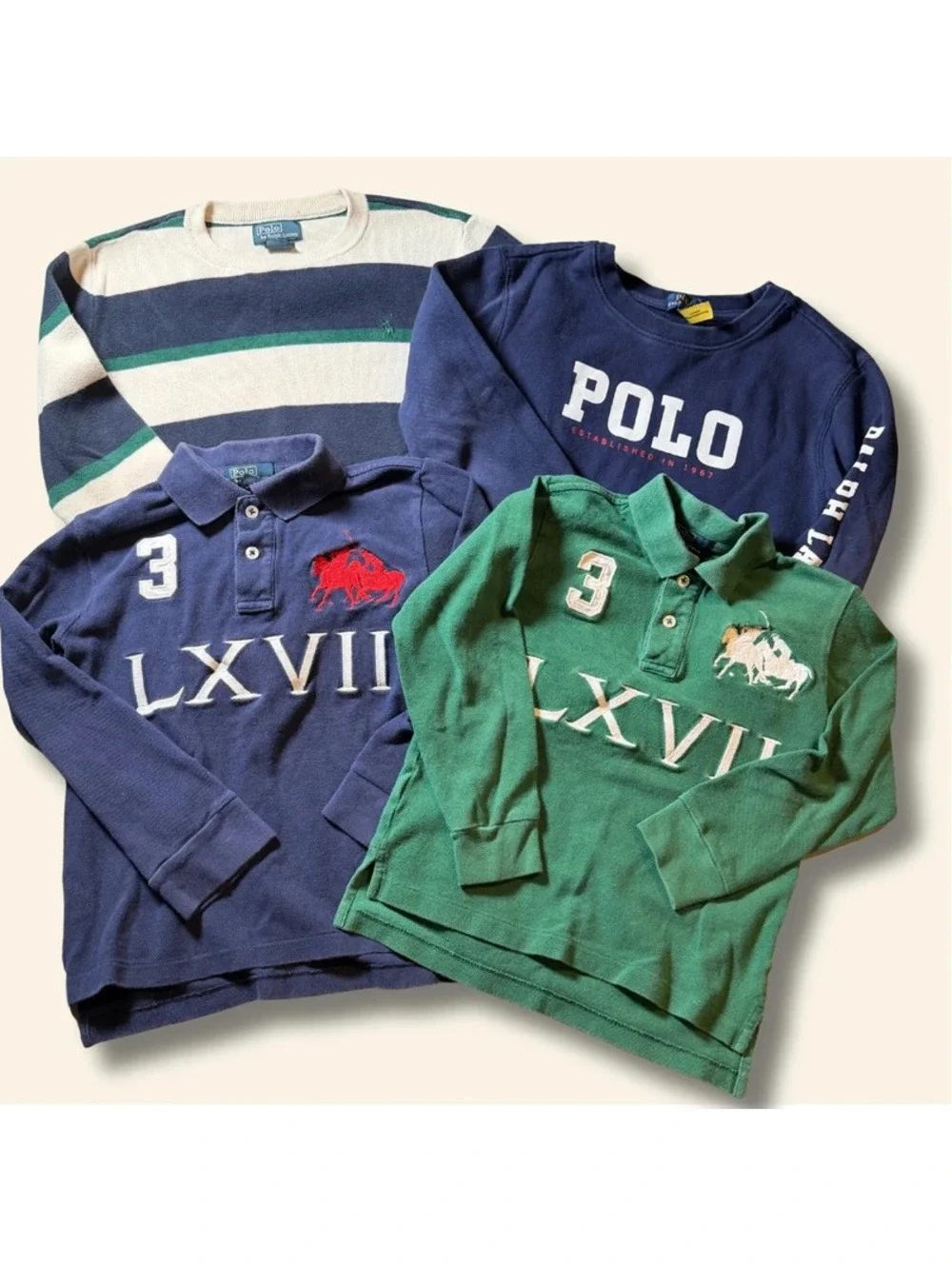 Boys Polo Ralph Lauren Long Sleeve Bundle Size 6-8